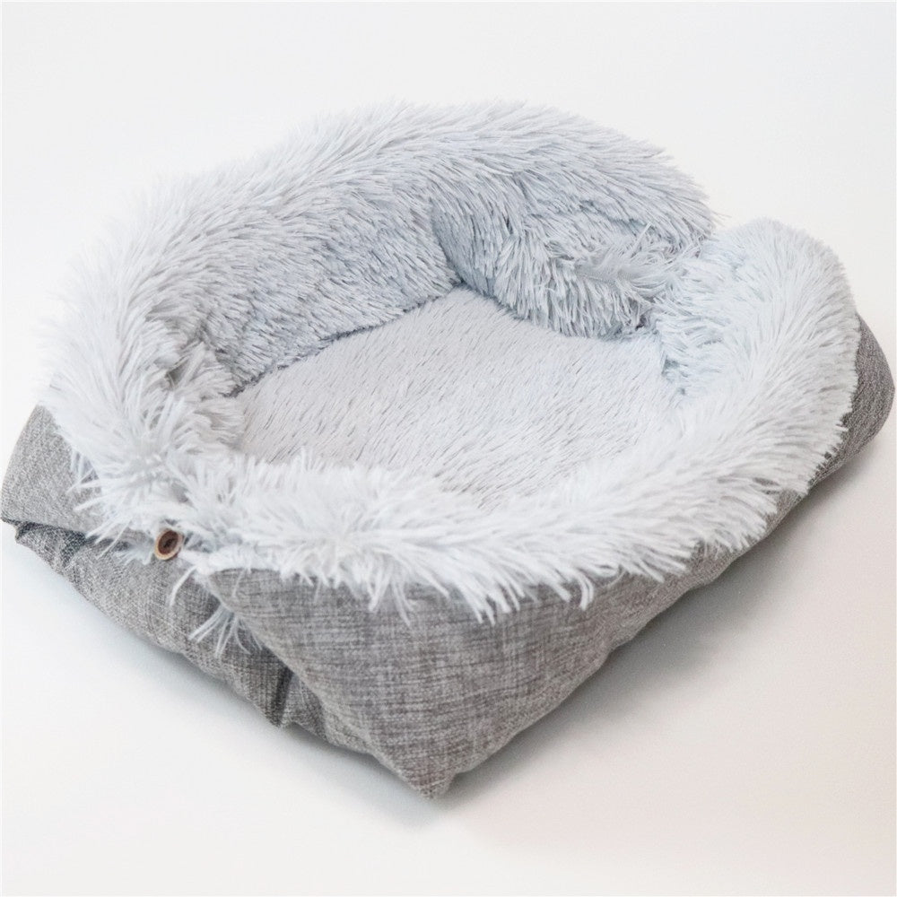 Foldable Plush Pet Bed Mat and Nest - Paws Discovery
