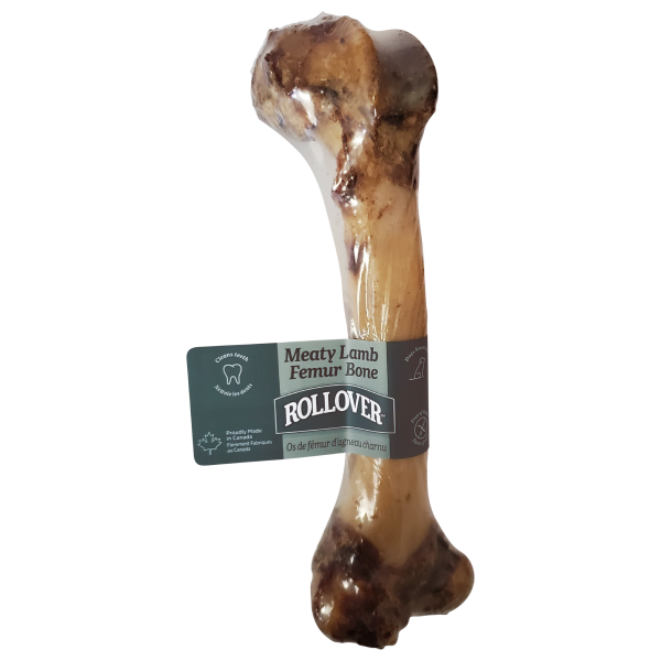 All Natural Lamb Femur Bone for Dogs Rollover Meaty Bones with Marrow Inside for Chewing Pleasure