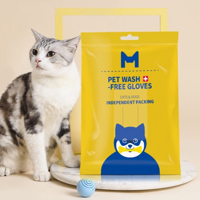 Disposable Rinse Free Pet Washing Gloves - Paws Discovery