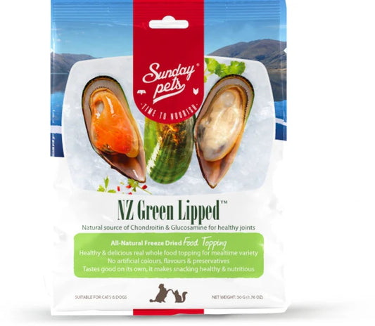 Sunday Pets - NZ Green Lipped Mussel FD Treats - 1.76oz