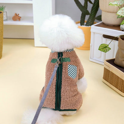 Four Legs Fleece Coat with D Ring - Paws Discovery 