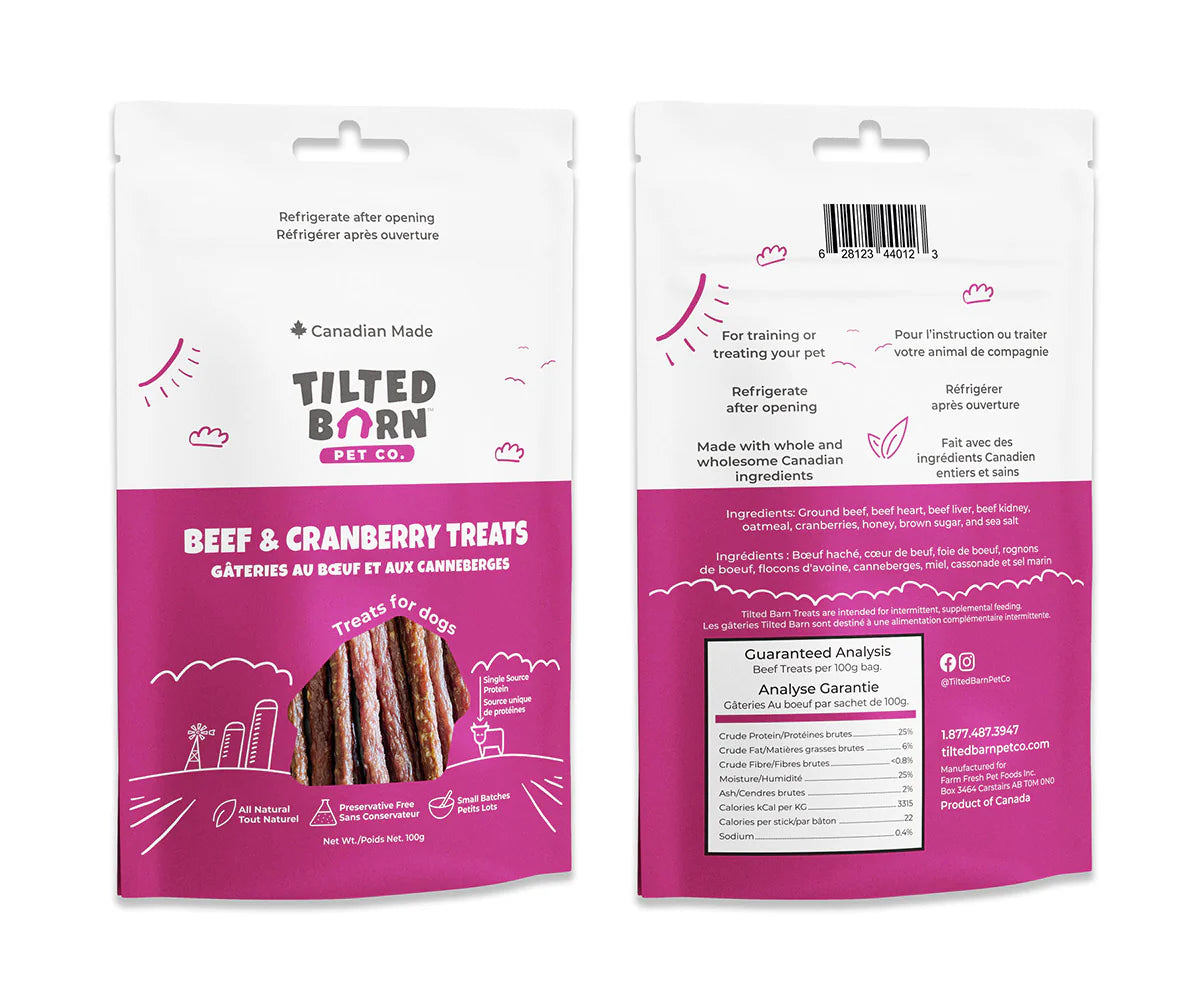 Tilted Barn Soft Beef & Cranberry Dog Treats