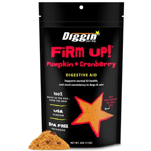 Diggin' Your Dog FiRM UP! Pumpkin + Cranberry Digestive Support - Paws Discovery 