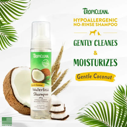 TropiClean Hypoallergenic Waterless Shampoo for Pets - Gentle Coconut