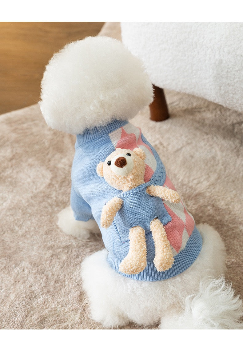 Sleeve Sweater with Removable Pocket Bear