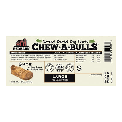 Dental Treat Chew-A-Bulls Shoe Large - Paws Discovery 