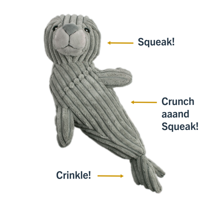 Plush Seal with Crunch Squeaker Toy 14" - Paws Discovery 