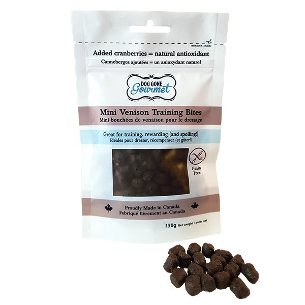 Dog Gone Gourmet Grain Free Mini Venison Training Bites 130g - Paws Discovery 