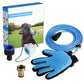 Long Hose Handheld Pet Shower Set with Massaging & Grooming Glove