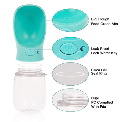 Wide Mouth Pet Travel Water Bottle - Paws Discovery 