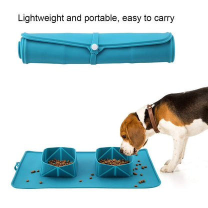 Waterproof Silicone Collapsible Dual-Use Bowl For Pet - Paws Discovery 