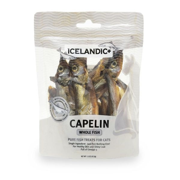 Icelandic+ Cat Treats Capelin Whole Fish 1.5 oz - Paws Discovery 