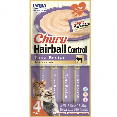 Inaba Churu Purées Hairball Control Tuna Recipe - Paws Discovery 