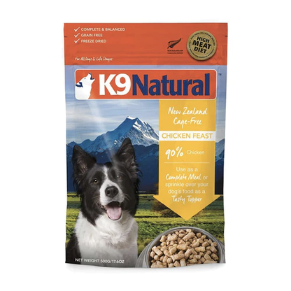 K9 Natural-Freeze Dried Chicken Feast 500g Dog Food - Paws Discovery 