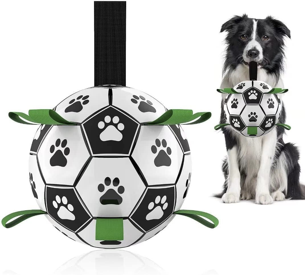 Dog Toys Soccer Ball with Grab Tabs