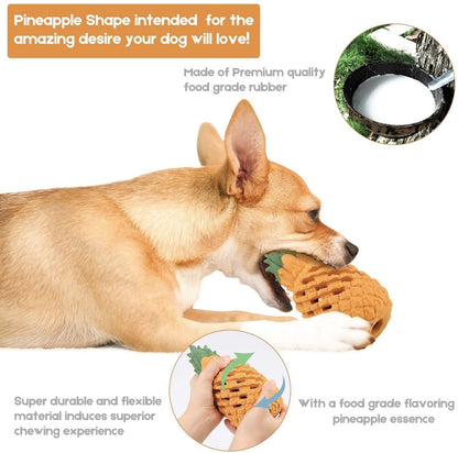 Pineapple-Natural Rubber Dog Toy for Aggressive Chewers - Paws Discovery 