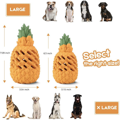 Pineapple-Natural Rubber Dog Toy for Aggressive Chewers - Paws Discovery 