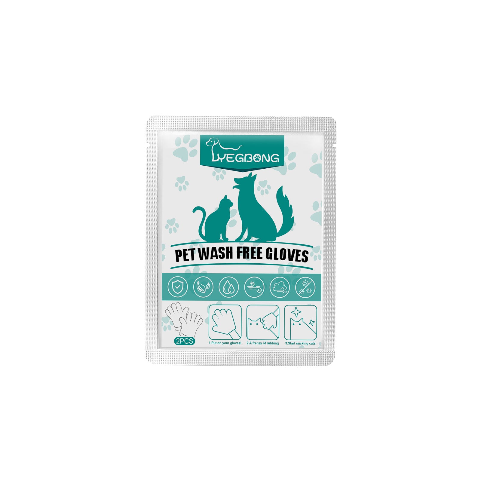 Disposable Rinse Free Pet Washing Gloves - Paws Discovery 