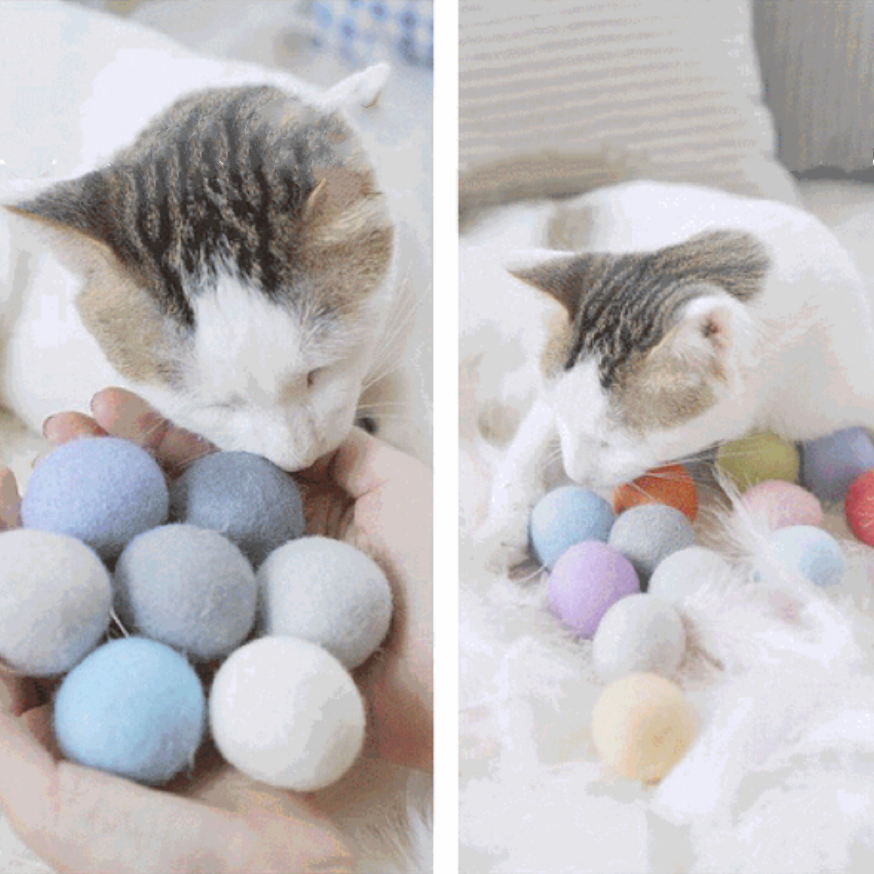 Pure Wool Ball Cat Toys with catnip