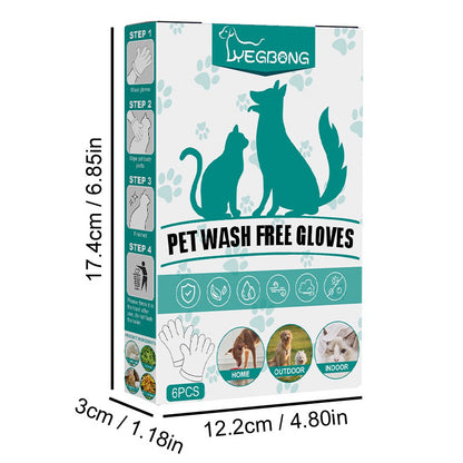 Disposable Rinse Free Pet Washing Gloves - Paws Discovery 