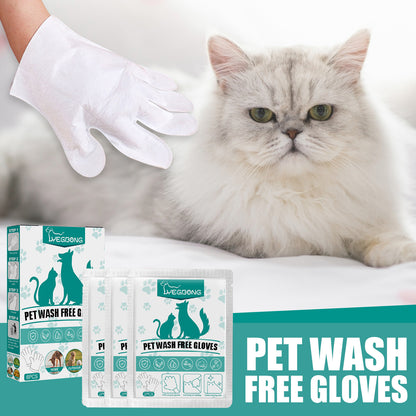 Disposable Rinse Free Pet Washing Gloves - Paws Discovery 