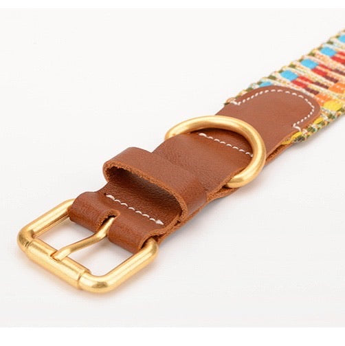 Cowhide Leather & Handmade Webbing Pet Collar