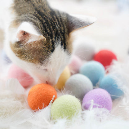 Pure Wool Ball Cat Toys - Paws Discovery 