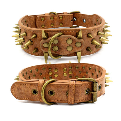 Anti-bite Sharp Spiked Studded Dog Collar - Paws Discovery 