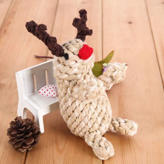 Hand made reindeer dog chew toys