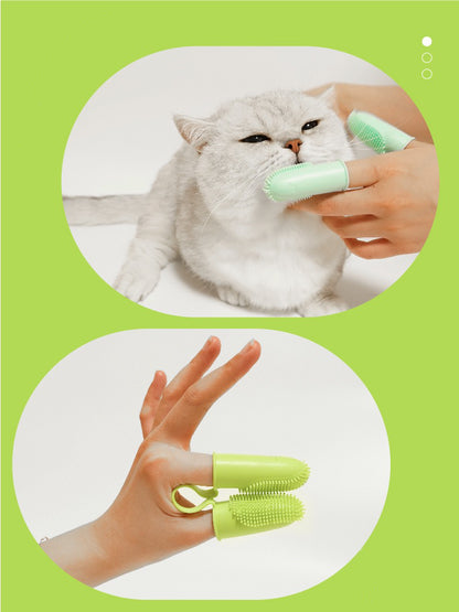 Dual Fingers Tooth Brush For Pets - Paws Discovery 